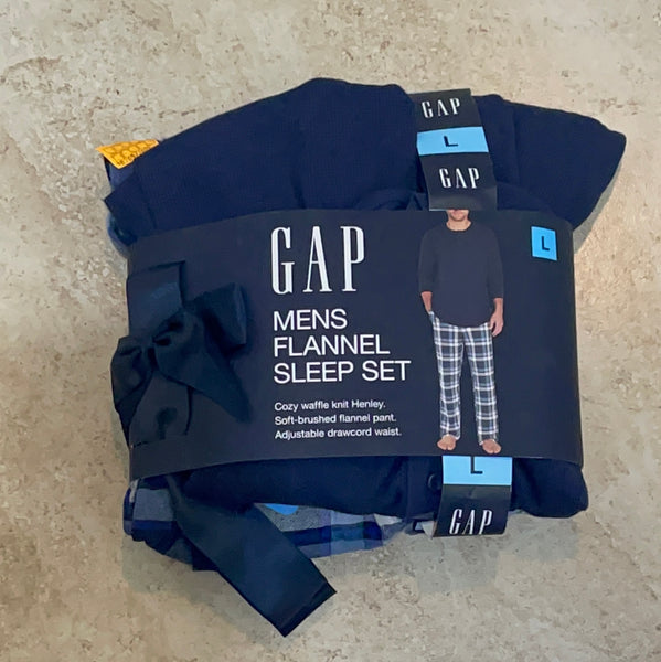 GAP Men's Long Sleeve Thermal Shirt and Flannel Pant 2 Piece Pajama Set Sz L New