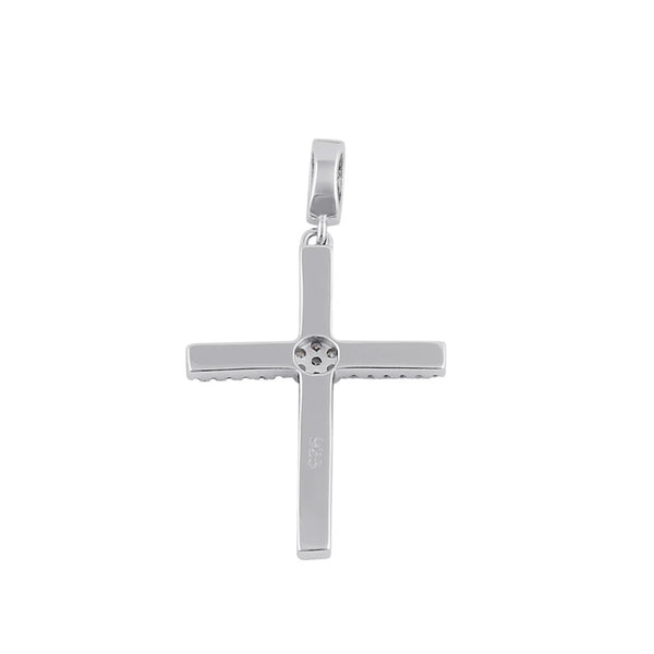 Sterling Silver Clear CZ Cross Necklace Pendant New