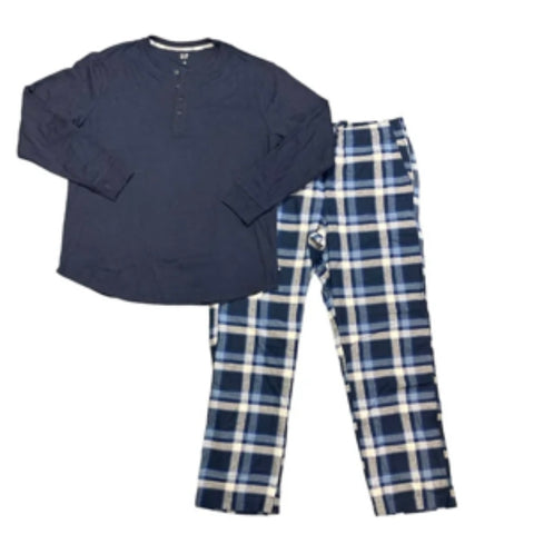GAP Men's Long Sleeve Thermal Shirt and Flannel Pant 2 Piece Pajama Set Sz L New