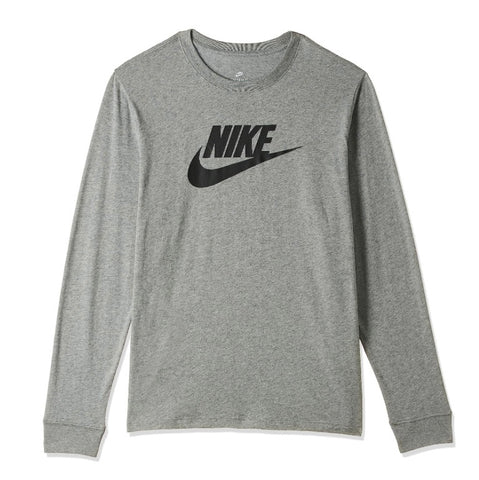 Nike Womens Tee Essential Long Sleeve Icon Futura Dark Grey Heather/Black XL