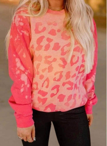 Pink Leopard Pullover