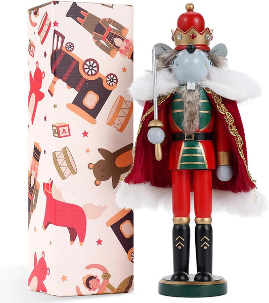 Christmas Decorations Mouse King Nutcracker Ornament 12 Inch Wooden Traditional