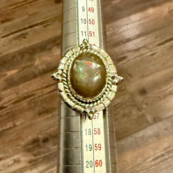 Stunning Boulder Opal Ring Southwestern Oval  Framed Sterling Silver Size 7 New