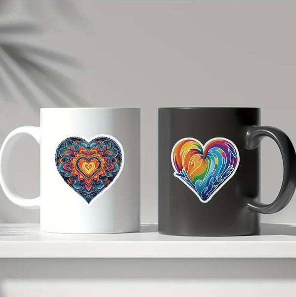 Love Valentine's Day Stickers Colorful 50 Hippie Car Phone Water Cup Decoration