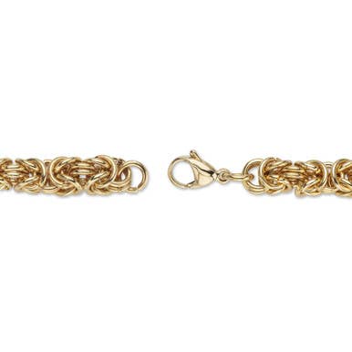 Byzantine-Link Gold Ion-Plated Stainless Steel Bracelet