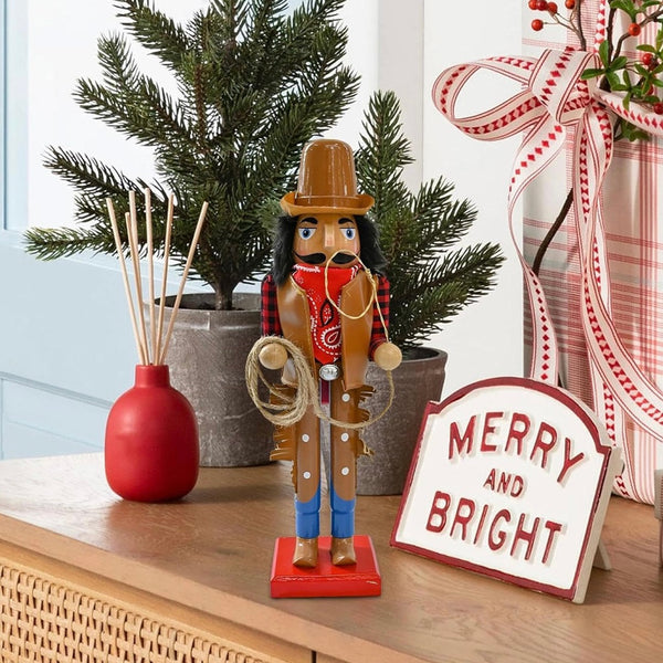 Cowboy Nutcracker 15” Western Figure Womens Boys Christmas Home Decor New