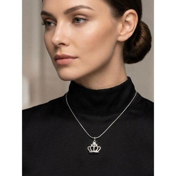 0.39CT Moissanite Crown Pendant Necklace - 925 Sterling Silver Royal Charm New