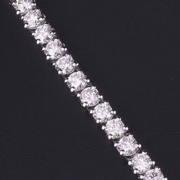 Unisex Moissanite Tennis Silver Necklace 20" VVS D Color Passes Diamond Tester