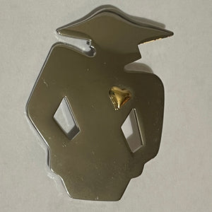 Vintage Silver Silhouette Lady Brooch Womens Gold Toned Heart Scarf Jacket Pin