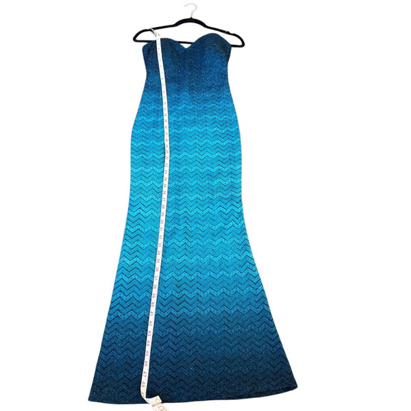 Beautiful Ombre Print Formal Prom Evening Gown  Mermaid Style Maxi Dress New