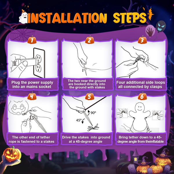 7FT Halloween Inflatable Dragon with LED Lights for Outdoor