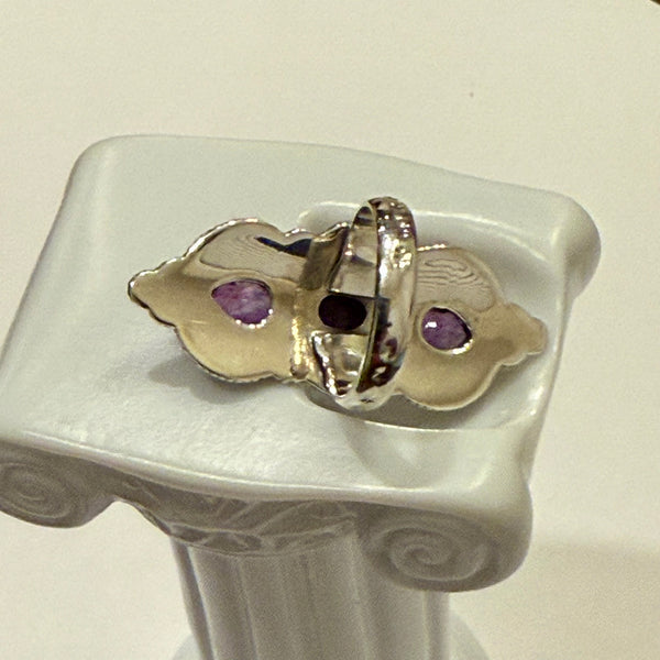 Gorgeous Genuine Amethyst & Purple Mohave Turquoise Southwest Statement Ring