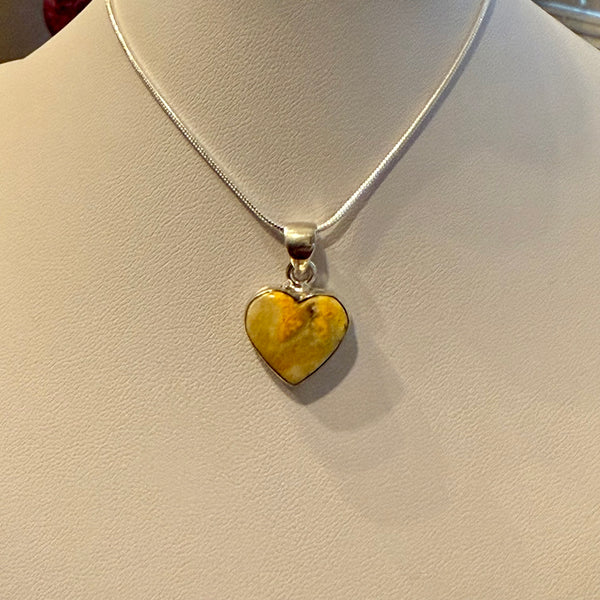 Bumble Bee Pendant Necklace  Southwest Artisan Heart Framed Sterling Silver New