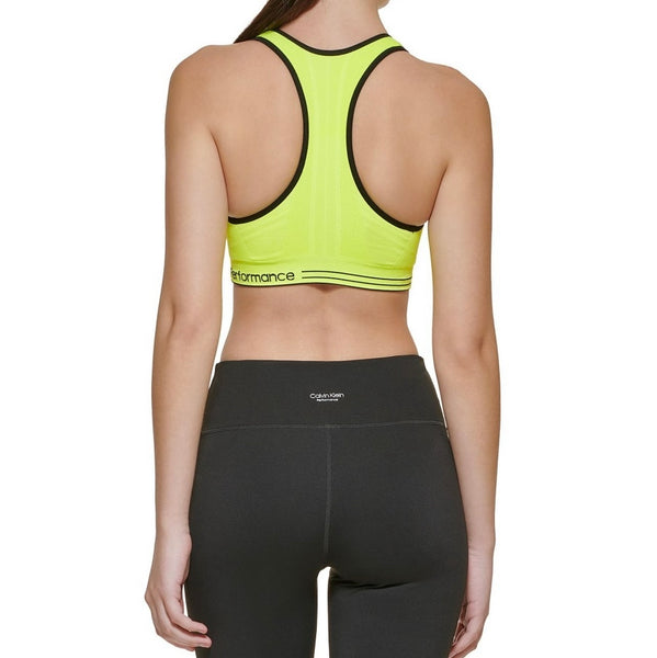 Calvin Klein Women's Mid-Impact Sports Bra Lime Volt Size Small