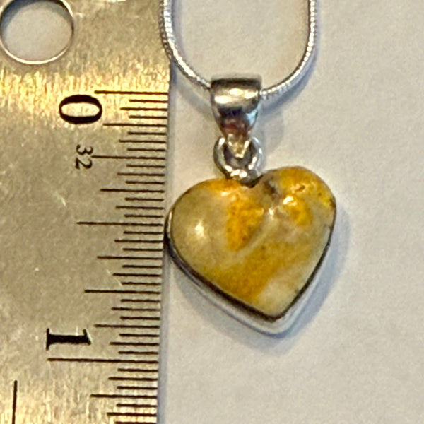 Bumble Bee Pendant Necklace  Southwest Artisan Heart Framed Sterling Silver New