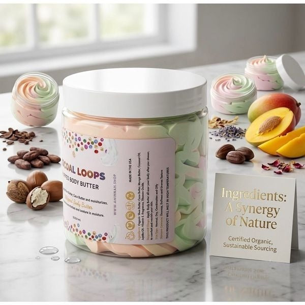 Fruit Loops Whipped Body Butter  Sweet Rainbow Swirl  Glowing Smooth Skin New