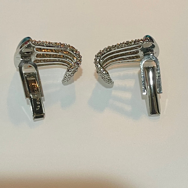 Vintage Sterling Silver Star Sapphire Cuff Links