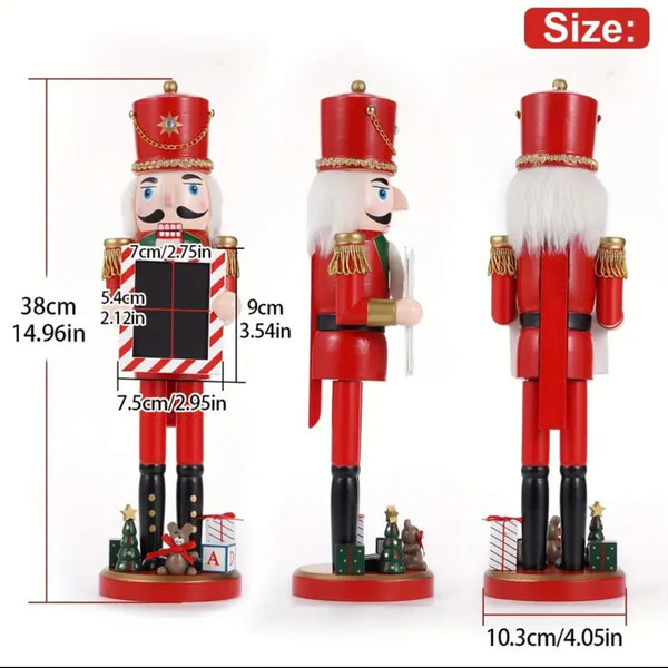 Wooden Green Soldier Nutcracker With Chalkboard Sign Casual Christmas Home Decor