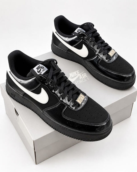 Nike Air Force 1 ‘07 LV8 Men’s Size 9.5 Black White Low Top Sneakers Shoes New