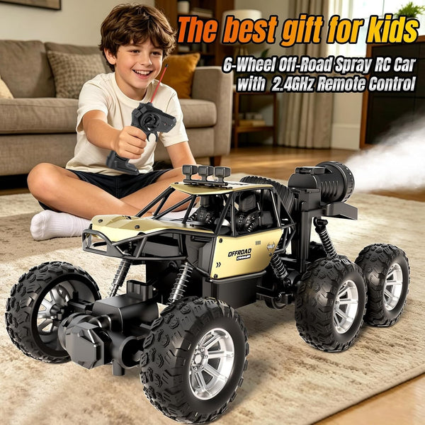 1:18 Scale 6-Wheel 2WD RC Monster Truck Rock Crawler with Spray