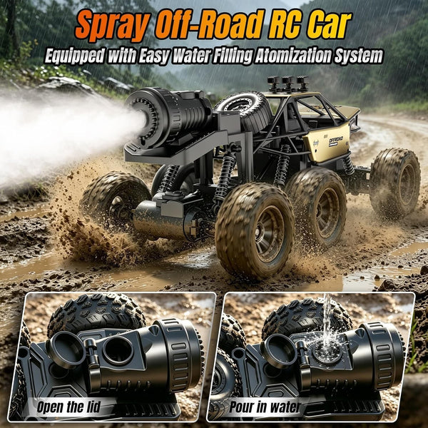 1:18 Scale 6-Wheel 2WD RC Monster Truck Rock Crawler with Spray
