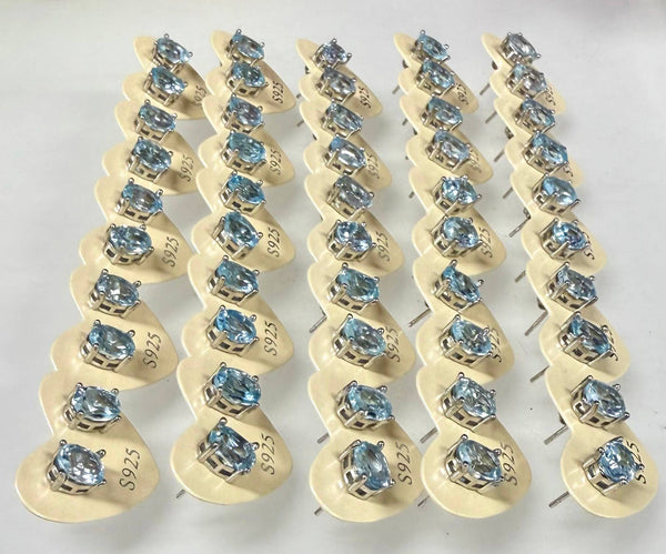 Natural Topaz Stud Earring 6x8mm