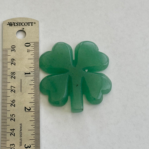 Green Aventurine Good Luck Four Leaf Clover Hand Carved Crystal Shamrock