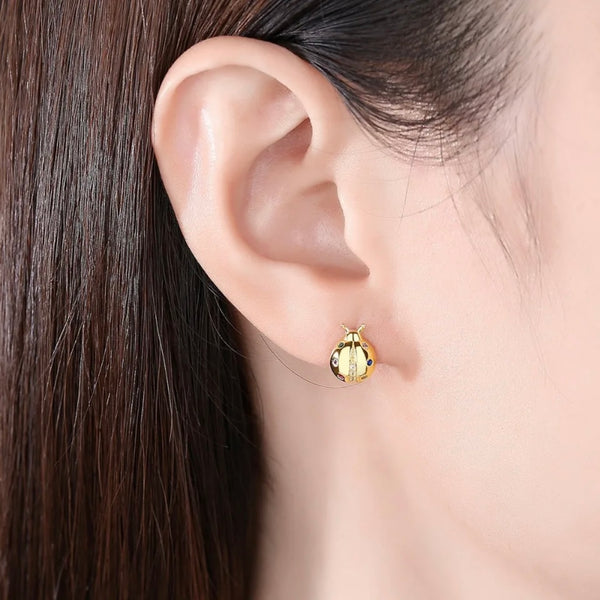 Sterling Silver Cute Rainbow CZ Stud Earrings for Women New
