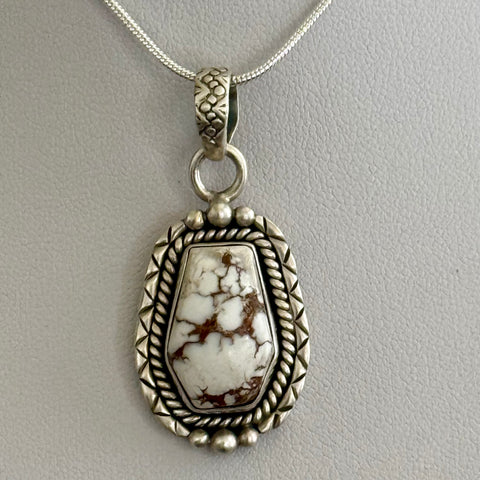 Southwestern Wild Horse Turquoise Large Necklace Coffin Shaped Pendant New
