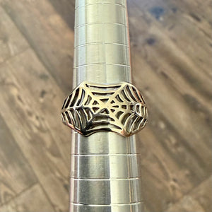 Sterling Silver Spider Web Boho Statement Ring Size 6 New
