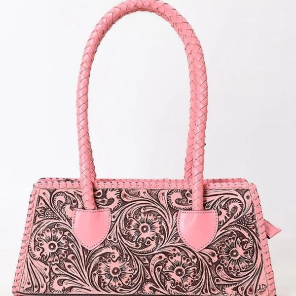 American Darling Pink Clutch Shoulder Bag Genuine Western Hand Tooled Leather