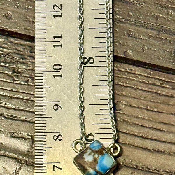 Golden Hills Turquoise Necklace Sterling Silver Southwestern Artisan Pendant New