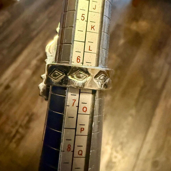 White Buffalo Turquoise Ring Sterling Silver 925 Triple Stone Moon Flower Size 6