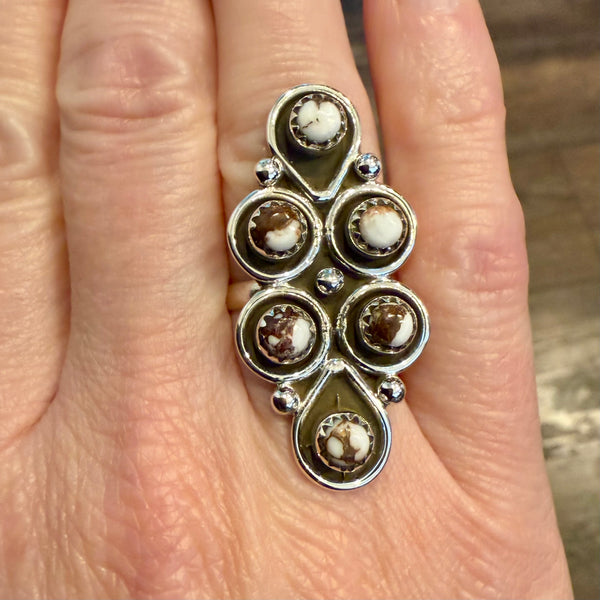 Unique Wild Horse Turquoise Statement Ring Southwestern Multi Stone Size 7 New