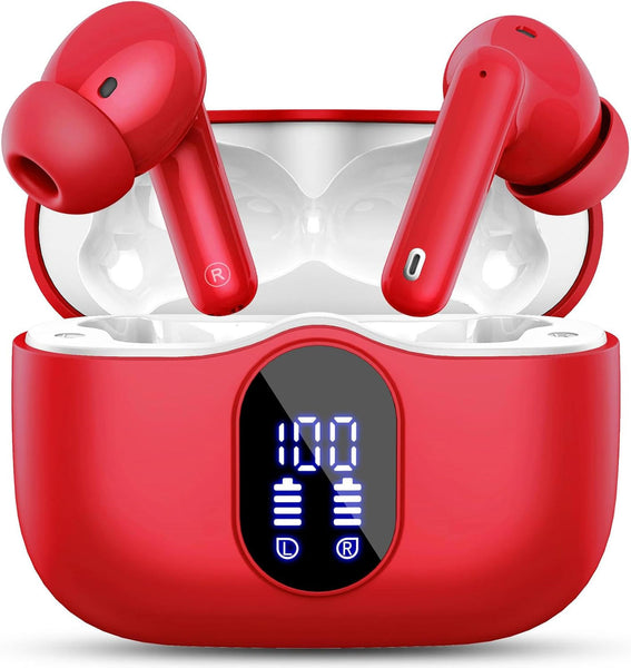 Wireless Earbuds, Bluetooth 5.4 Headphones Bass Stereo with Noise Cancelling Mic