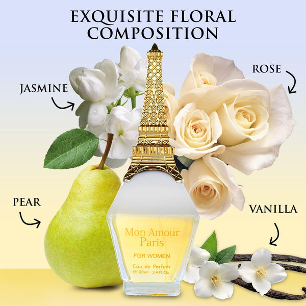 Mon Amour Paris EDP 90ml -Damascus Rose, Jasmine