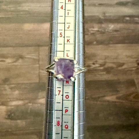 Natural Raw Amethyst 925 Sterling Silver Ring Rough Square Gemstone New