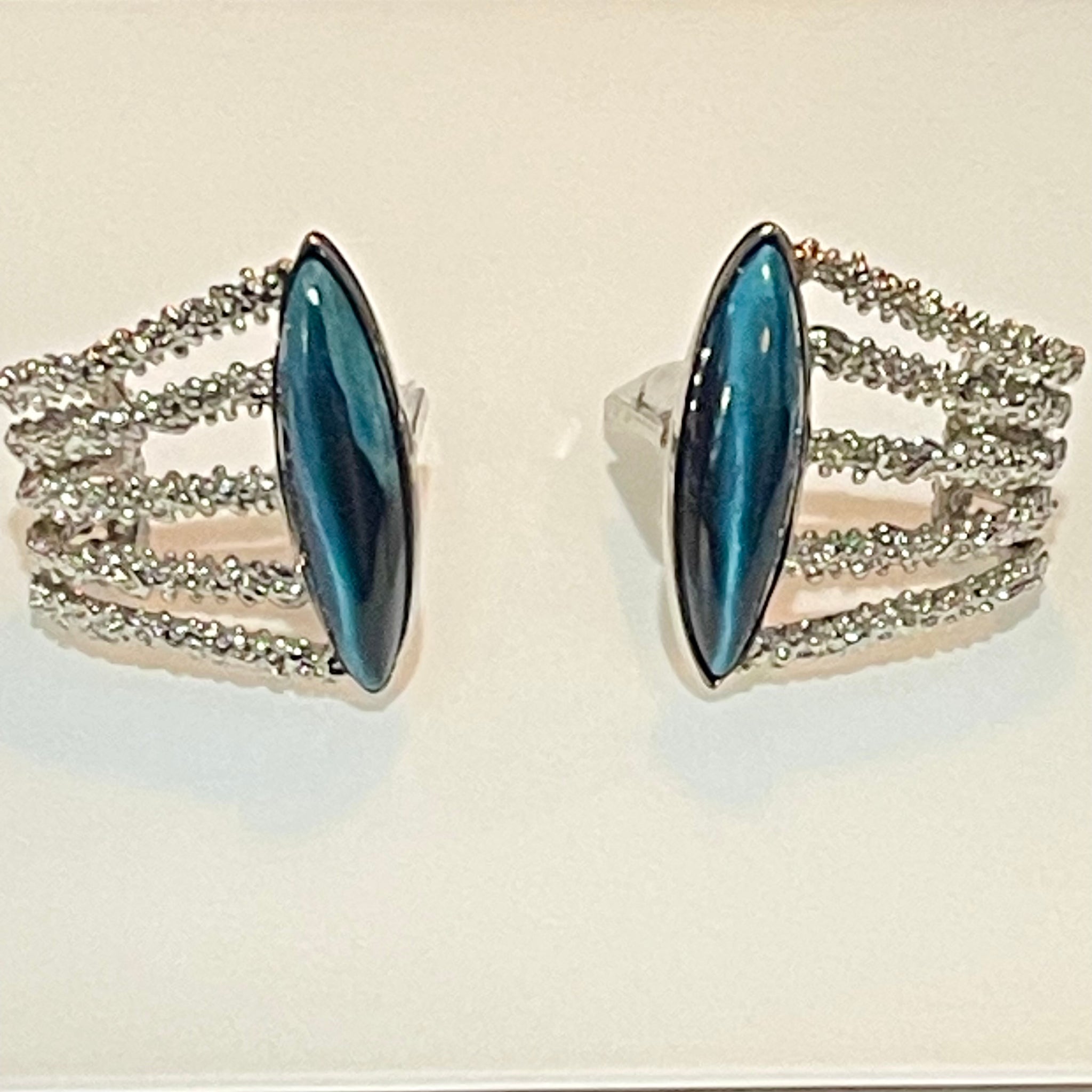 Vintage Sterling Silver Star Sapphire Cuff Links