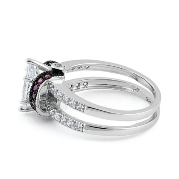 Sterling Silver Clear Marquise Ruby CZ Ring Size 6 New