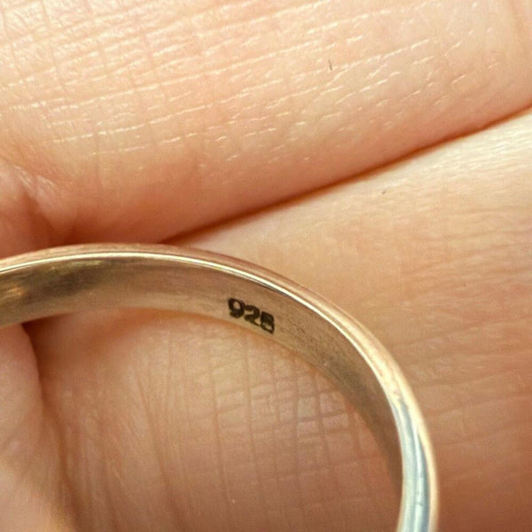 Unique Billiard Ball # 8 Statement Spade Ring Sterling Silver Boho Adjustable