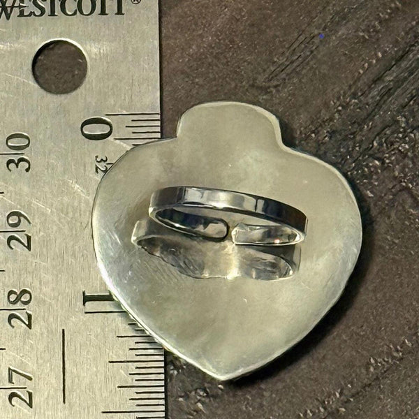 Unique Billiard Ball # 8 Statement Spade Ring Sterling Silver Boho Adjustable