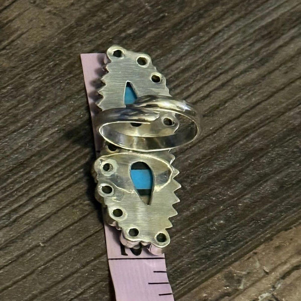 Southwestern Aurora Opal & Onyx Sterling Silver Adj Ring