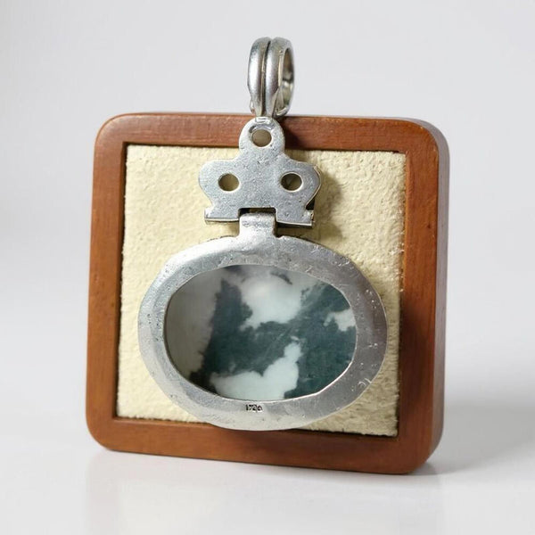 Western White Buffalo Turquoise Rainbow Moonstone Articulating Pendant Necklace