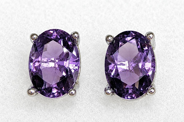 Natural 6x8m Amethyst Earring Stud crystal healing