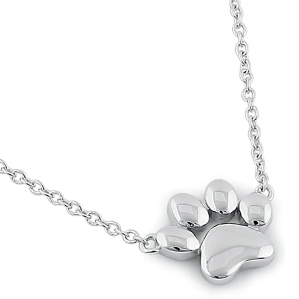 Sterling Silver Paw Necklace Casual Boho Dog Cat Lover Pendant Jewelry New