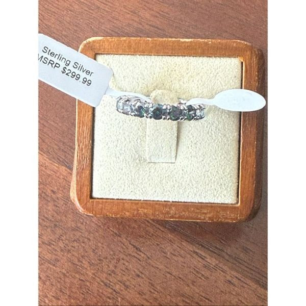 Mystic Topaz Eternity Band Sterling Silver Gemstone Ring 7
