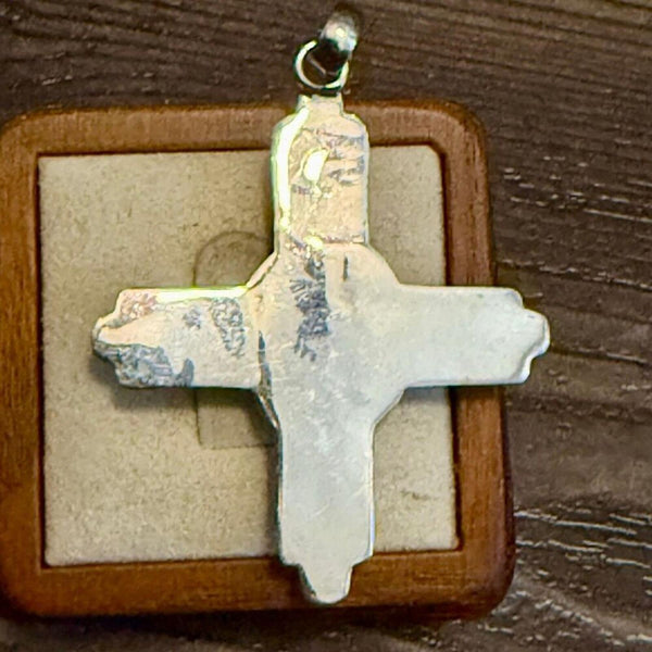 Southwestern Purple Mojave Turquoise Cross Pendant Necklace - Sterling Silver