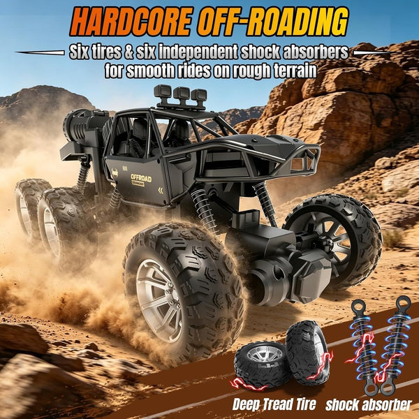 RC Cars Monster Truck Toys, 6-Wheel 118 Scale RC Off-Road Truck, 3
