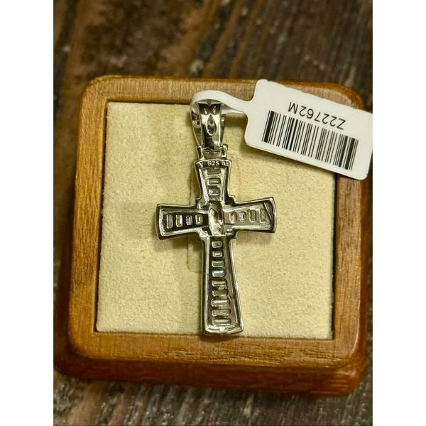 Luxurious 1.34CT Moissanite Baguette Cross Necklace Pendant 925 Sterling Silver