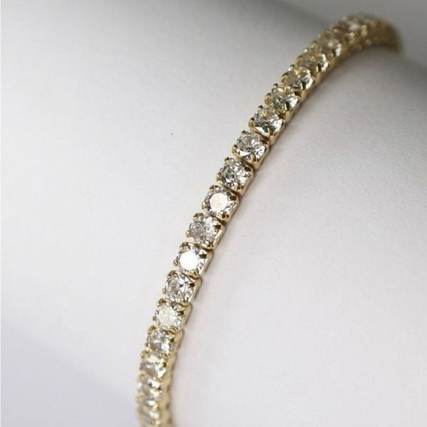 5.83CT Round 3mm Moissanite Tennis Bracelet 14k Gold Vermeil - 7" Length - NEW